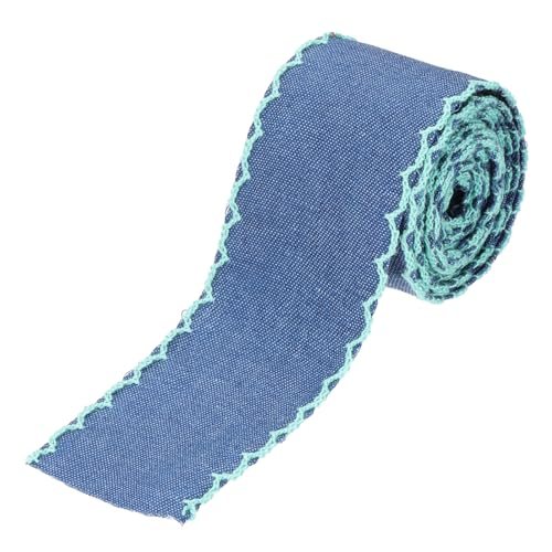 1.5" Denim Ribbon, 2 Yard Layering Jean Fabric Craft Blue, Craft Wavy — PATIKIL