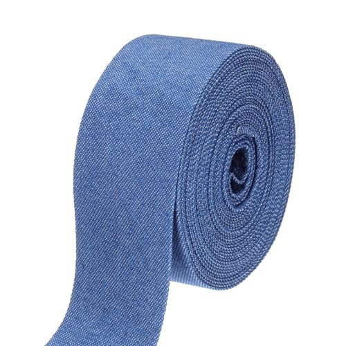 1.5" Denim Ribbon, 5.5 Yard Layering Jean Fabric, Dark Blue — PATIKIL