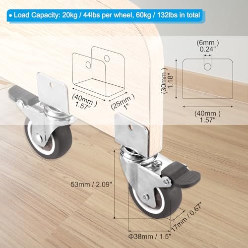 1.5" Swivel Caster Wheels view 2