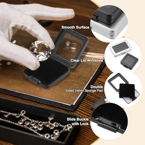 1.6x1.6x0.6 Inch Gemstone Display Box, Diamond Storage Boxes Jewelry view 3