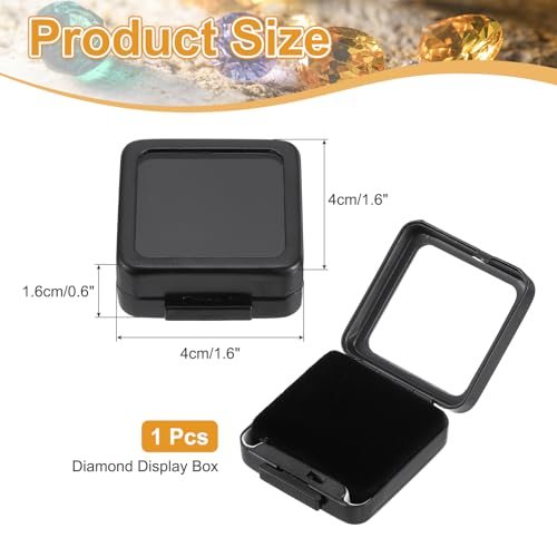 1.6x1.6x0.6 Inch Gemstone Display Box, Diamond Storage Boxes Jewelry view 2