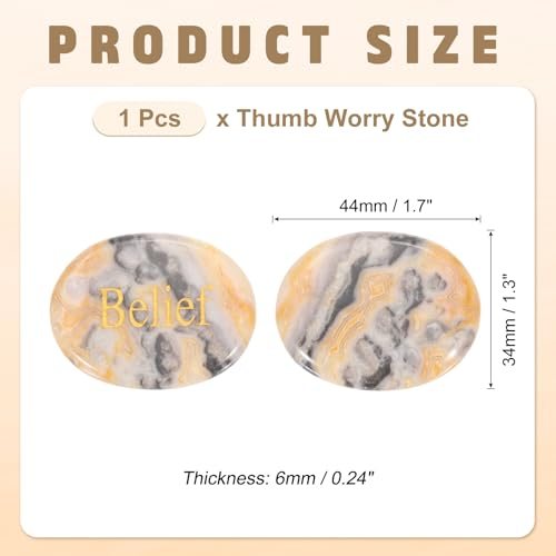 1.7"x1.3", Oval Crystal Stone, Inspirational Pocket Rock Anxiety Crystals view 2