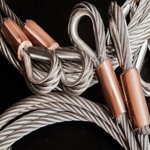 1/8"/3mm Wire Rope Crimping Loop Sleeve, 25 Pack Copper Single Oval Hole view 5