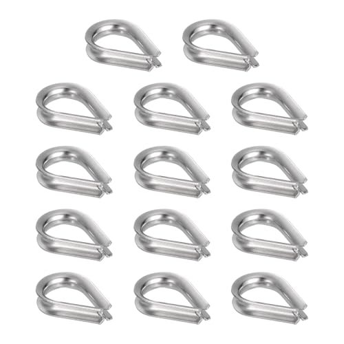 1/8" (3mm) Wire Rope Thimble M3 Cable Thimbles Rigging 14 Pcs, 304 — PATIKIL