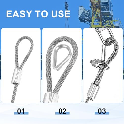1/8" (3mm) Wire Rope Thimble M3 Cable Thimbles Rigging 26 Pcs, 304 view 5