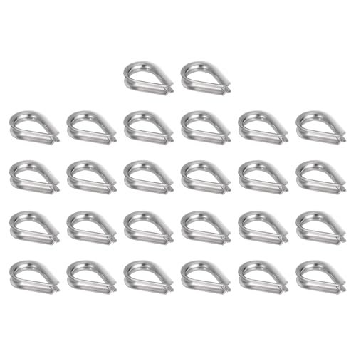 1/8" (3mm) Wire Rope Thimble M3 Cable Thimbles Rigging 26 Pcs, 304 — PATIKIL