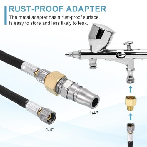 1/8 Air Brush Hose, 2Pcs 6ft Nylon Braided Air Brush Hose view 4