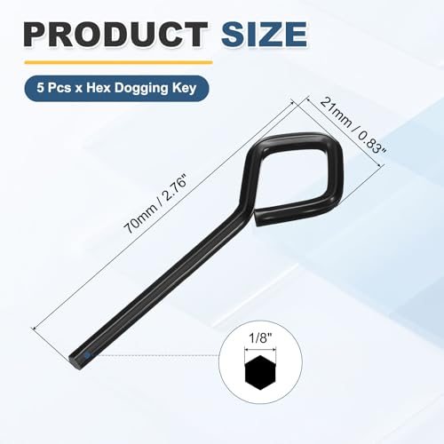 1/8" Hex Key Hex Dogging Key Rhombus Standard Hexagon Wrench 5Pcs view 2