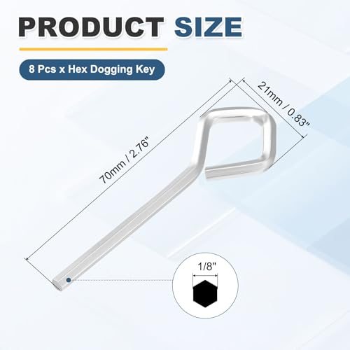 1/8" Hex Key Hex Dogging Key Rhombus Standard Hexagon Wrench 8Pcs view 2