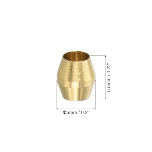 1/8" ID Compression Sleeve Ferrules, 10 Pack Brass Sleeve Ferrules view 2