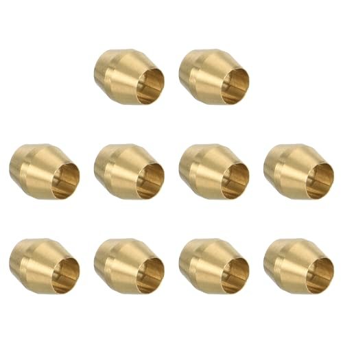 1/8" ID Compression Sleeve Ferrules, 10 Pack Brass Sleeve Ferrules — PATIKIL