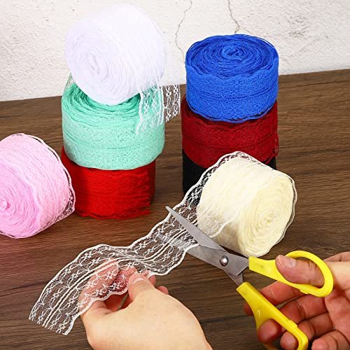 1.8 Inch Wide 25 Yards Lace Trim Ribbon, Sewing Lace Roll Gift Package view 5