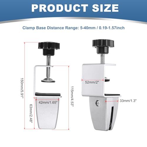 1/8" to 1/2" Adjustable Desk Divider Partition Clips Silver view 2