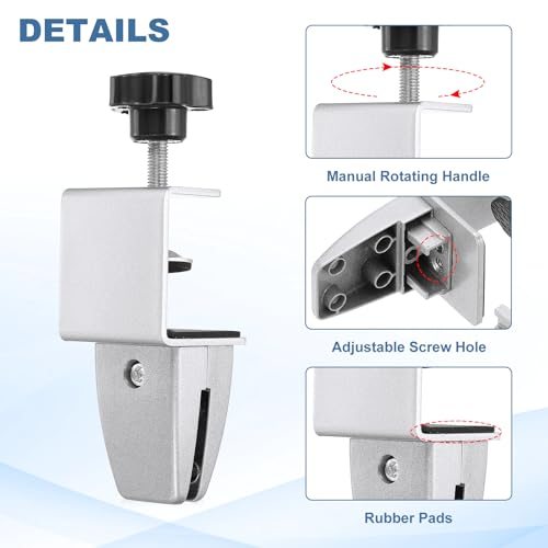 1/8" to 1/2" Adjustable Desk Divider Partition Clips Silver view 4