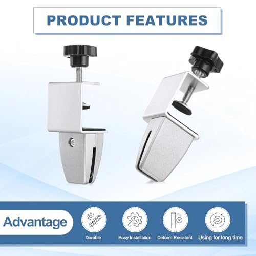 1/8" to 1/2" Adjustable Desk Divider Partition Clips Silver view 5