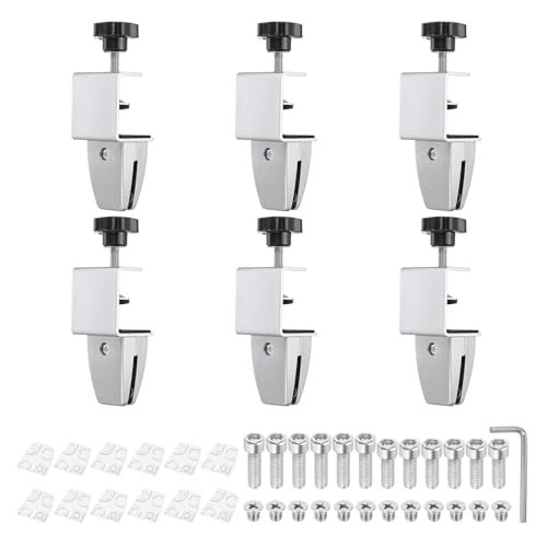 1/8" to 1/2" Adjustable Desk Divider Partition Clips Silver — PATIKIL