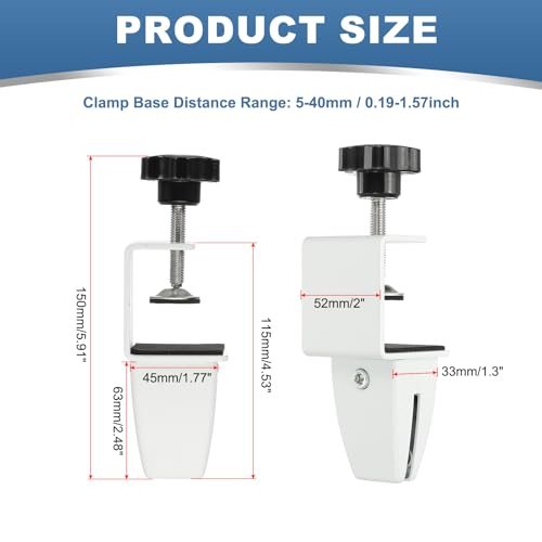 1/8" to 1/2" Adjustable Desk Divider Partition Clips White, Aluminum view 2