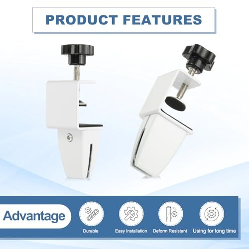 1/8" to 1/2" Adjustable Desk Divider Partition Clips White, Aluminum view 5