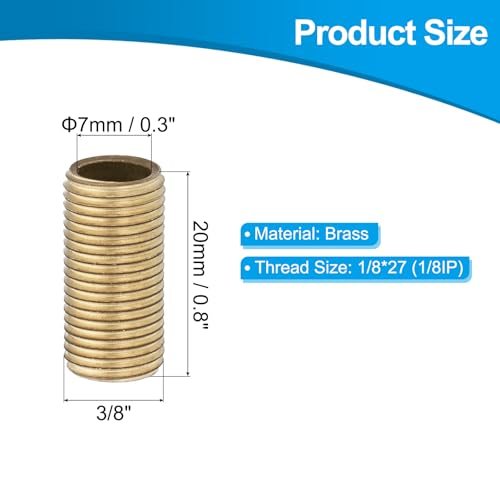 1/8IP Standard Thread Brass Lamp Pipe Nipple view 2