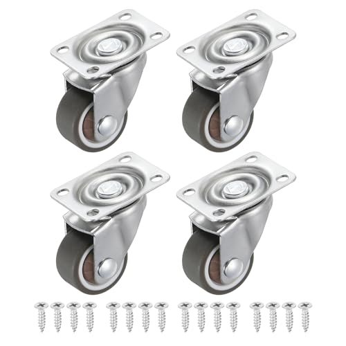 1" Mini Swivel Caster Wheels, 4Pcs Chrome-Plated Top Plate TPR Silent — PATIKIL