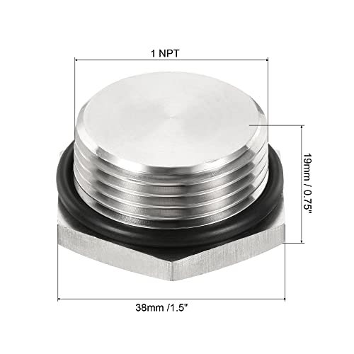 1 NPT Male Plug, 1 Pack Waterproof Dustproof 304 Stainless Steel Thread view 2
