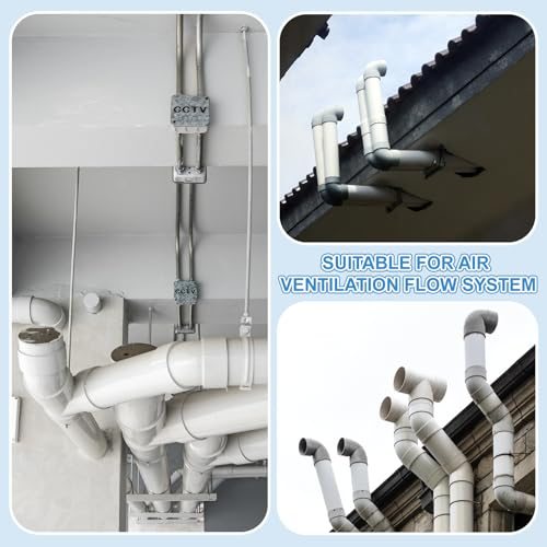 10" to 4" Duct Reducer PVC Pipe Increaser Ducting Adapter White, Airflow view 4