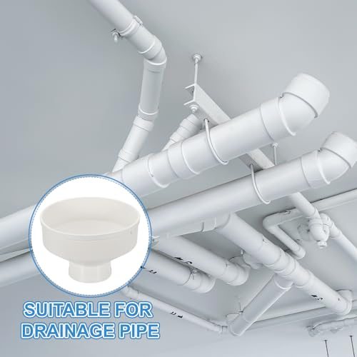 10" to 4" Duct Reducer PVC Pipe Increaser Ducting Adapter White, Airflow view 5