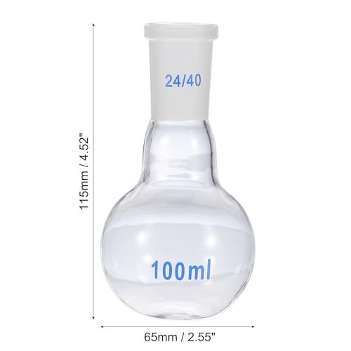 100ml Boiling Flask, 3.3 Borosilicate Glass Single Neck Flat Bottom Flask view 2