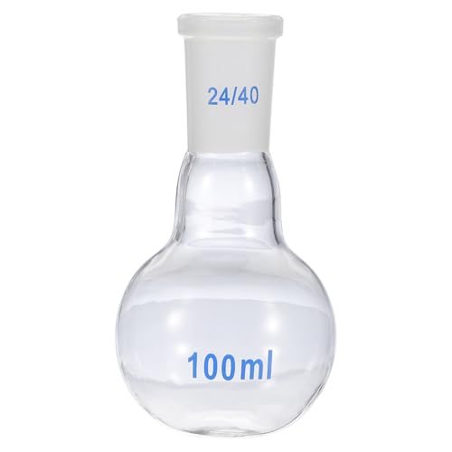 100ml Boiling Flask, 3.3 Borosilicate Glass Single Neck Flat Bottom Flask — PATIKIL