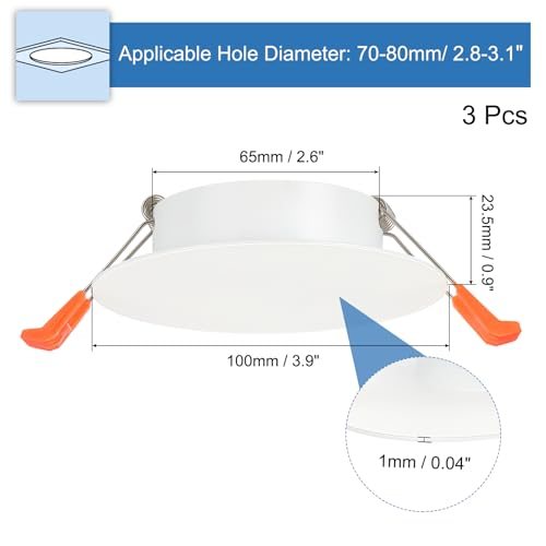 100mm/3.9" Diameter Metal Ceiling Hole Cover Plate view 2