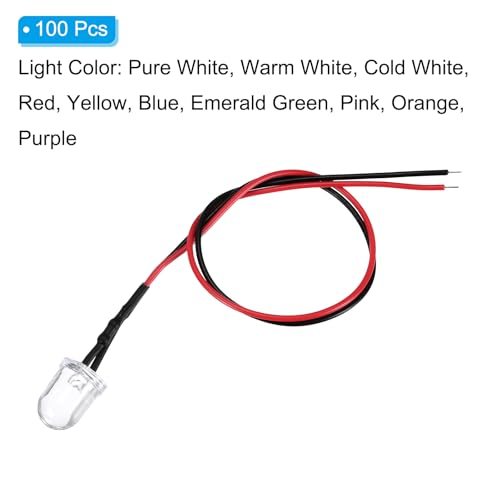 10mm LED Diode Light, 100 Pcs 4.5-6V DC Pre Wired Mini LED Lights Bulb view 3