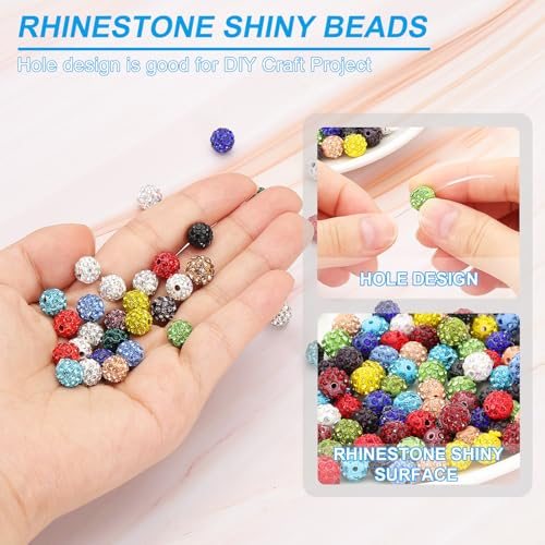 10mm Rhinestone Clay Beads view 3