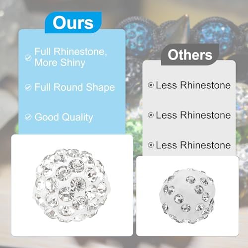 10mm Rhinestone Clay Beads view 4