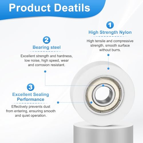 10x38x12mm Ball Bearing Guide Pulley Roller 10PCS Nylon Round Wheel view 3