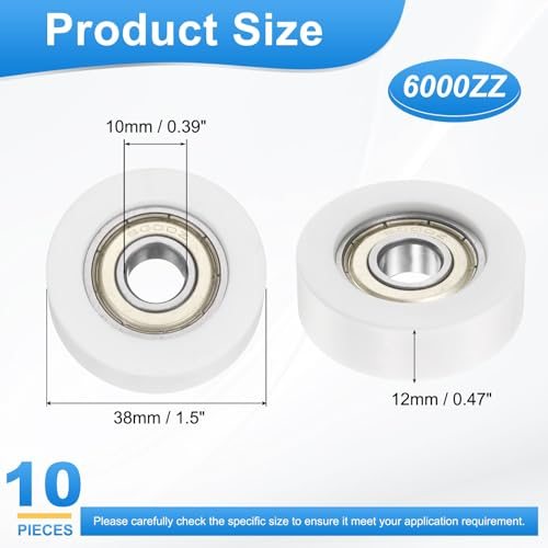 10x38x12mm Ball Bearing Guide Pulley Roller 10PCS Nylon Round Wheel view 2