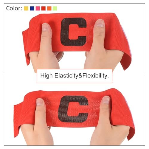 11.8x2.8 Soccer Captain Armband, 4Pcs Nylon Elastic Protective Arm Badge view 4