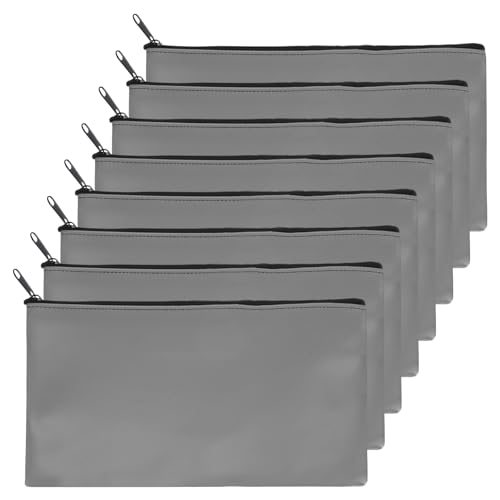 11"x 6" Bank Deposit Bag, 8Pcs Money Bag Bank Bag Security Money Pouch — PATIKIL
