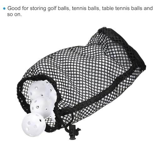 11"x5.5" Golf Ball Bag, Nylon Drawstring Mesh Bag Storage 48-56 Balls view 5