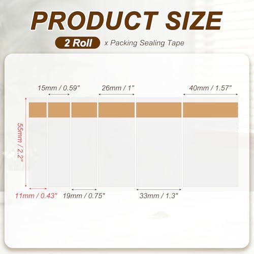 11x55mm Beverage Sealing Tape 2 Roll Tamper Proof Stickers Brown view 2
