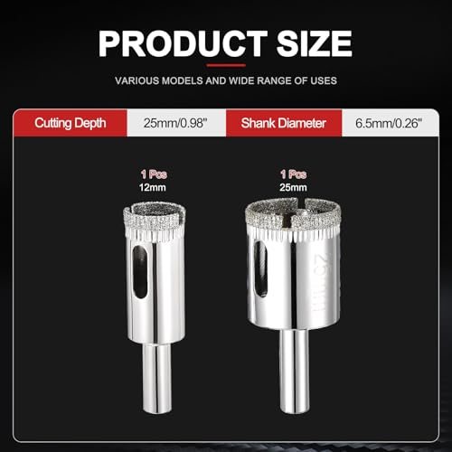 12-25mm Diamond Hole Saw Set 15/32" view 2