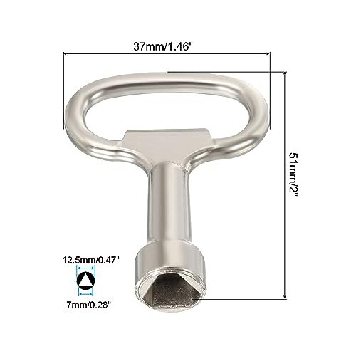 12.5x7mm Triangle Socket Spanner Key, 6 Pack Electrical Cabinet Gas Water view 2