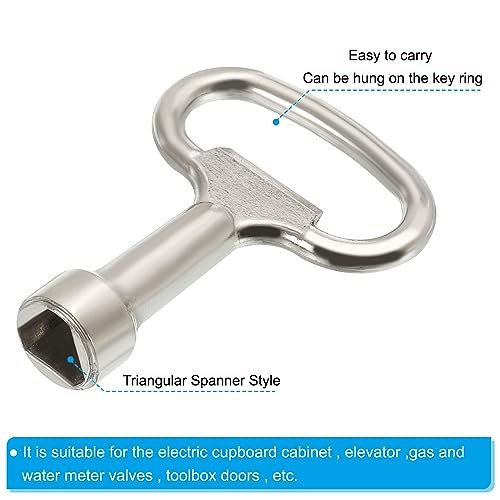 12.5x7mm Triangle Socket Spanner Key, 6 Pack Electrical Cabinet Gas Water view 5