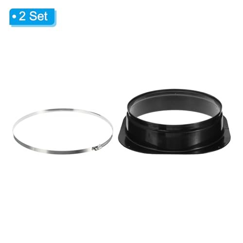 12" Duct Connector Flange, 2 Pack Dryer Vent Wall Plate Square view 3