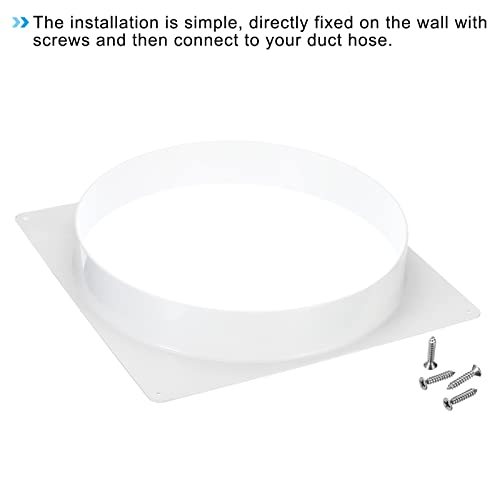 12" Duct Connector Flange, Dryer Vent Wall Plate Square view 4