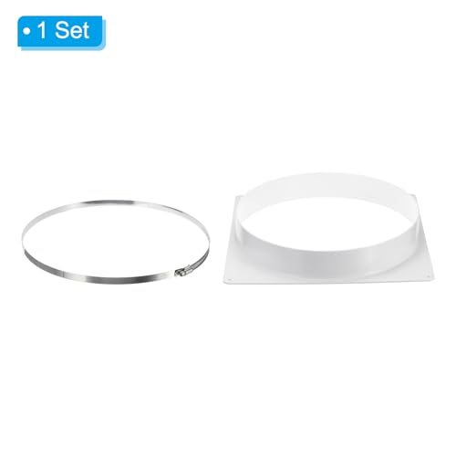 12" Duct Connector Flange, Dryer Vent Wall Plate Square view 3