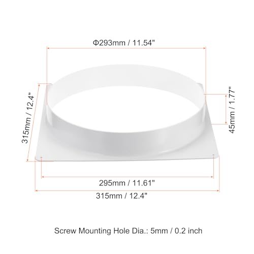 12" Duct Connector Flange, Dryer Vent Wall Plate Square view 2