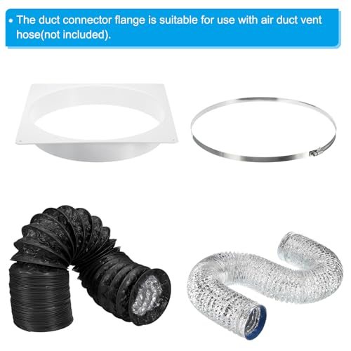 12" Duct Connector Flange, Dryer Vent Wall Plate Square view 4