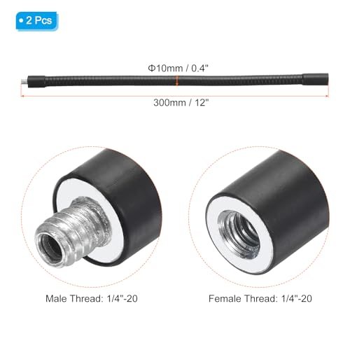 12" Gooseneck, 2 Pcs 1/4"-20 Female view 2