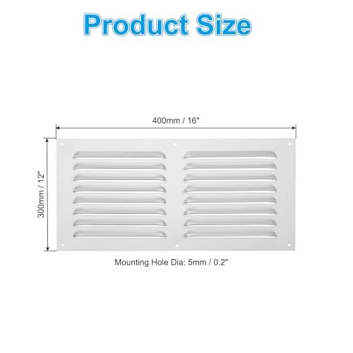 12 Inch Aluminum Vent Cover, Screen Air Grille Ventilation Cover HVAC view 2