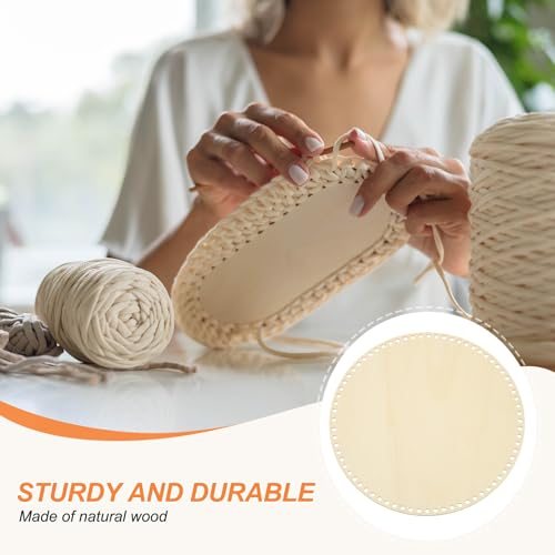 12 Inch Crochet Basket Base Bottoms Round Wood Base Shaper, 10 Pcs, Bag view 3
